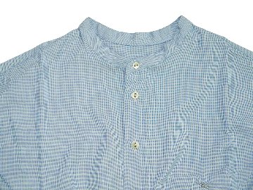 ハケメ織りバンドカラーシャツ　MADE IN JAPANの画像