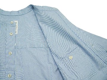 ハケメ織りバンドカラーシャツ　MADE IN JAPANの画像