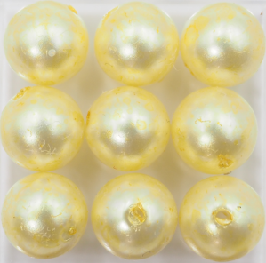 樹脂パール 8ｍｍ 花黄 BYe-3 8個入り　2 Setの画像