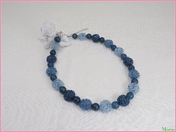 すくも藍キット　「パウダーボール16」　ネックレスの画像