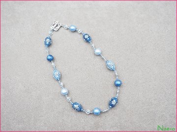 すくも藍キット 「フラワーネックレス」の画像