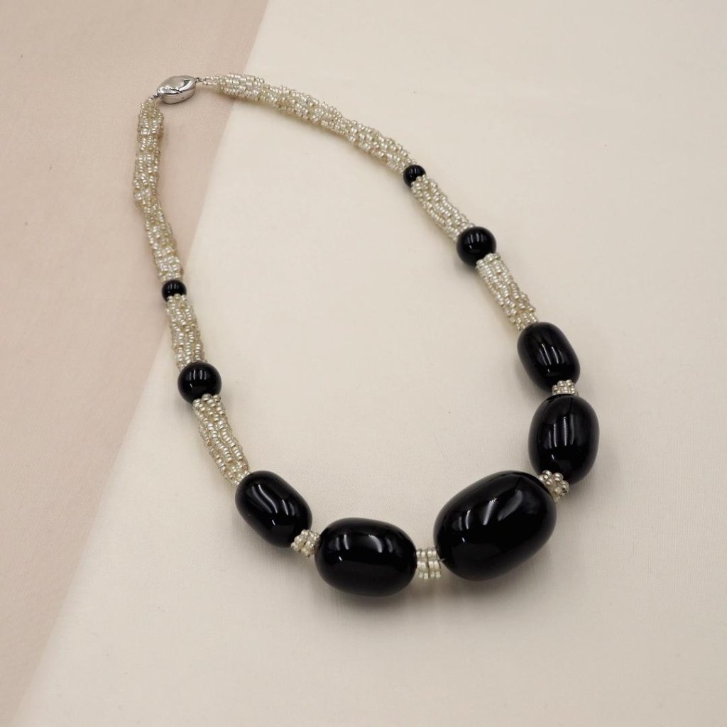 輪島の漆　五連ポッド漆黒ネックレスの画像