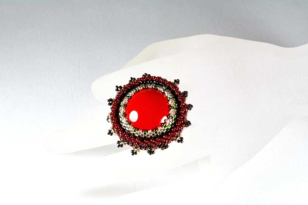 輪島の漆　朱色リングステッチの画像