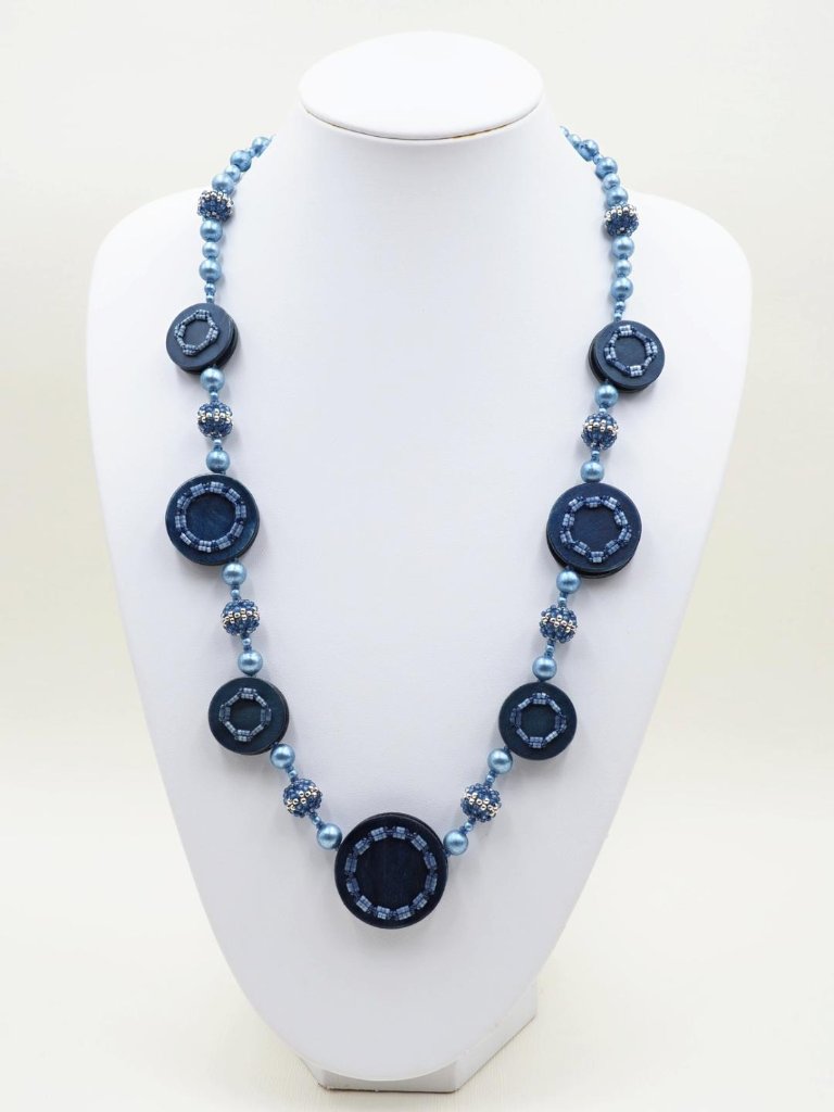 すくも藍染銘木ネックレスPW-607の画像