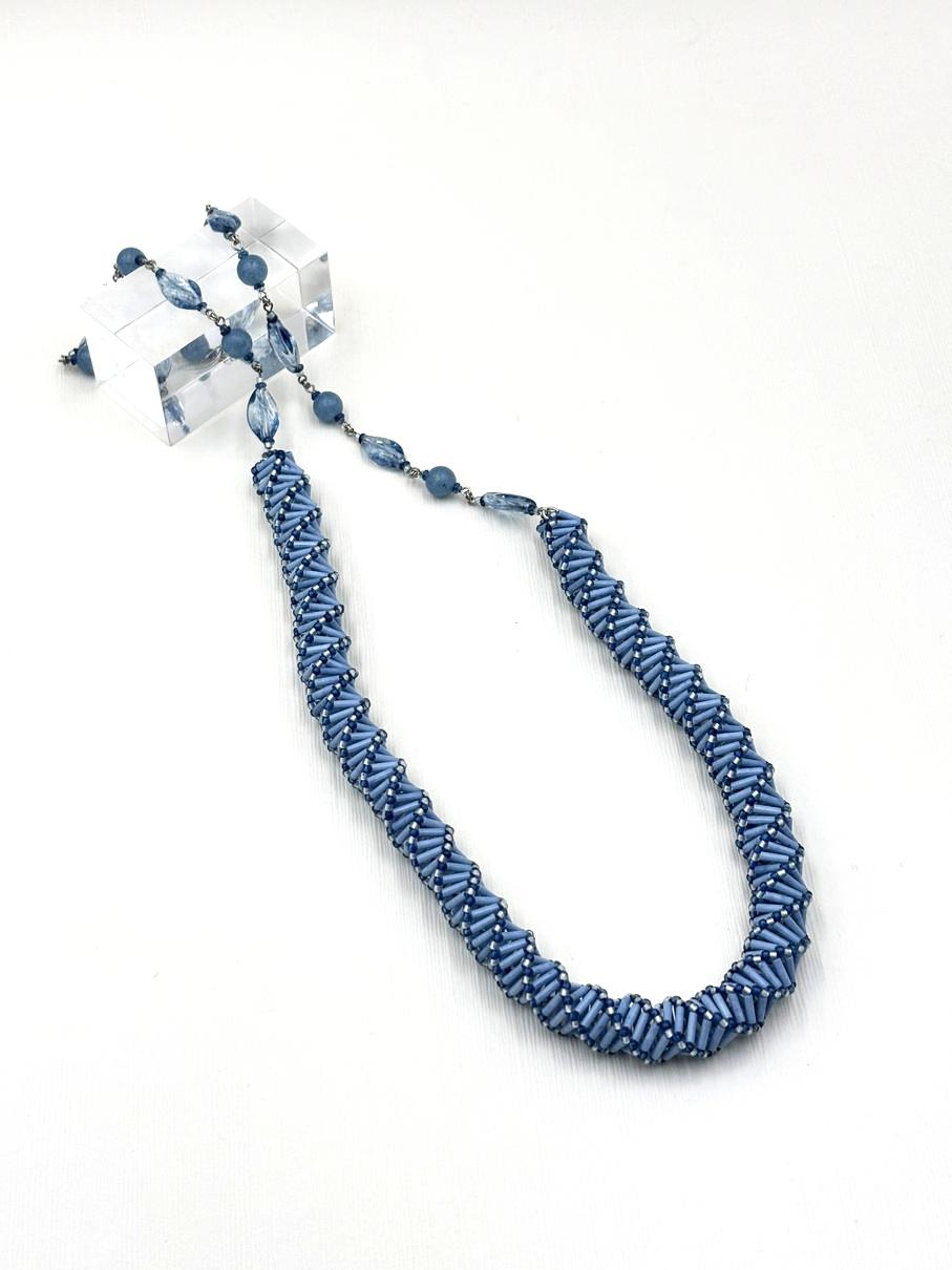 すくも藍ビーズネックレスAA-010の画像