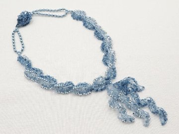 すくも藍ビーズネックレスAA-804　イヤリングSetの画像