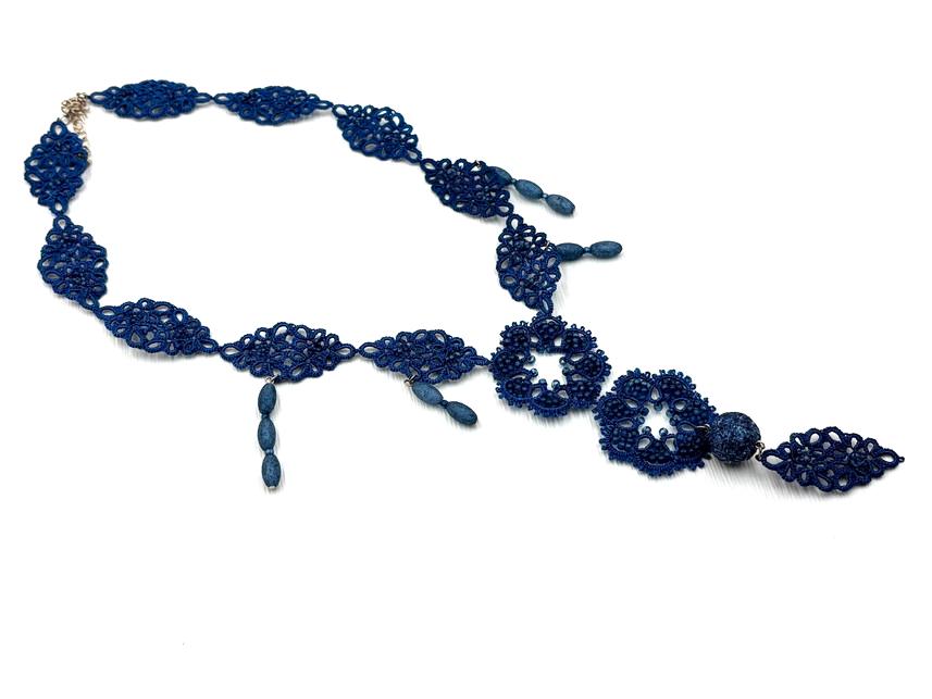 すくも藍タティングレースネックレスAA-805の画像