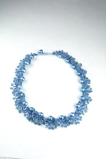 すくも藍ビーズネックレスAA-011の画像