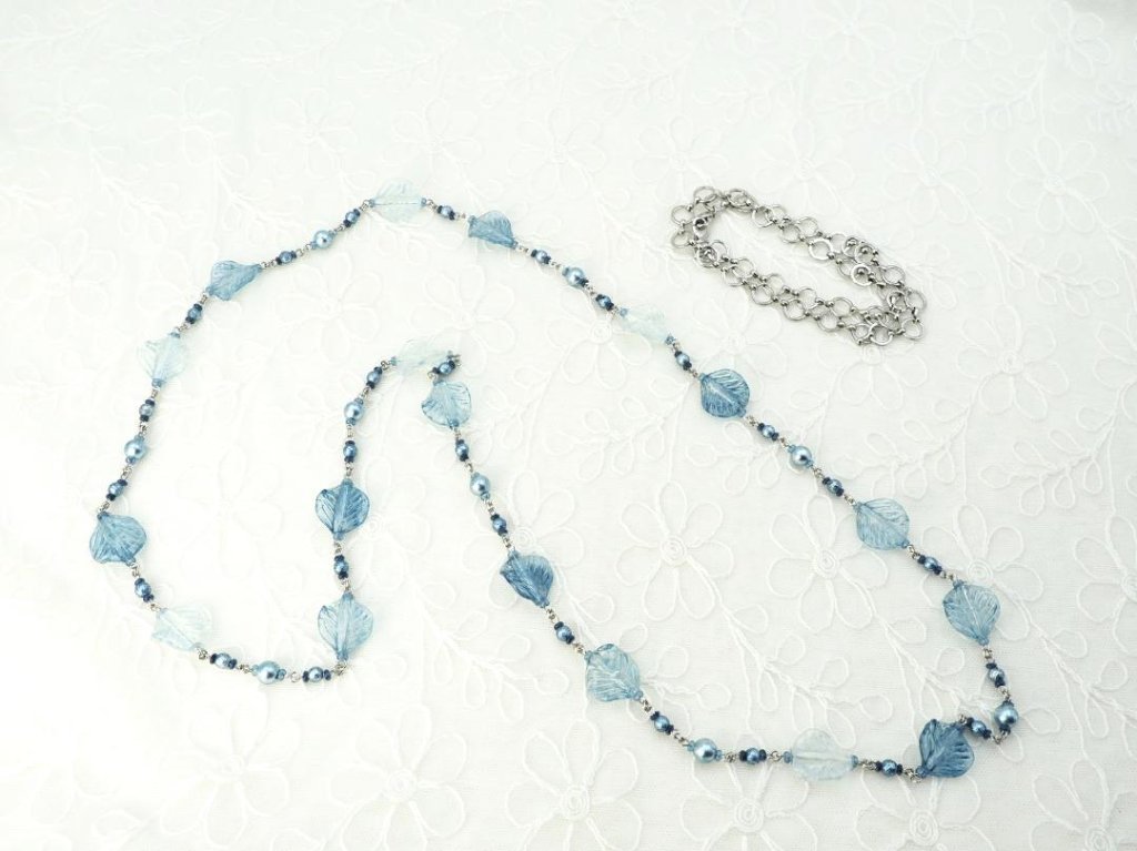 すくも藍ビーズネックレスAA-015の画像