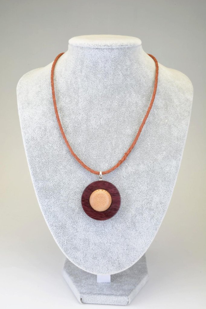 銘木　パープルハート＆コークウッドネックレス-PW-015の画像