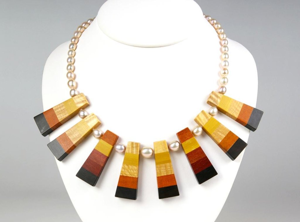 銘木　寄木ネックレス-PW-022　の画像