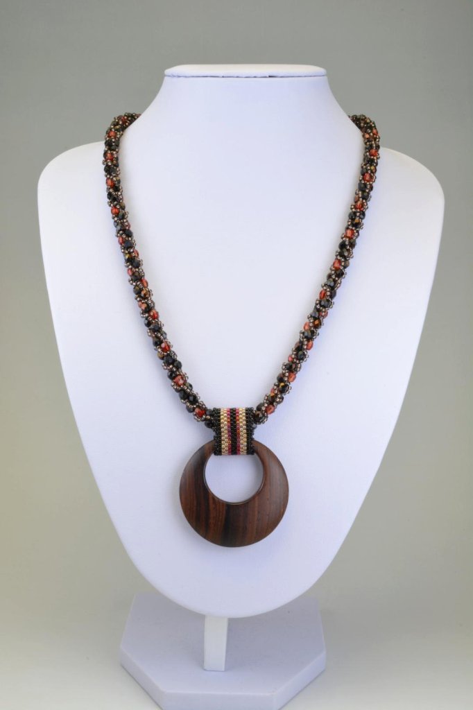 銘木　ホンジュラスローズネックレス-PW-025の画像