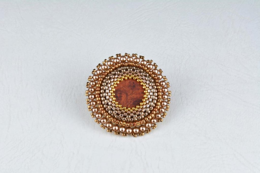 銘木　花梨瘤ブローチ-PW-305の画像