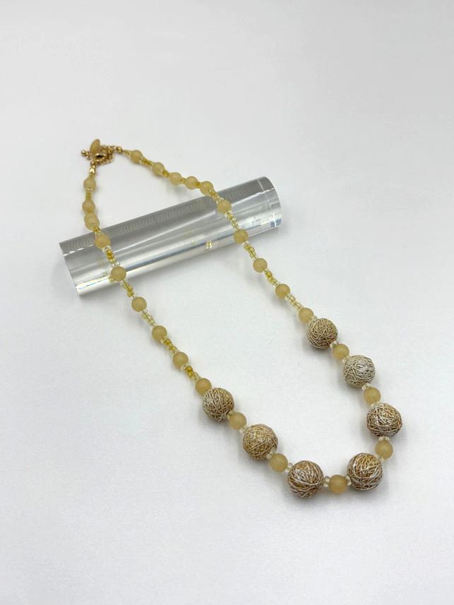 花紅黄シルクボールネックレス　BB-008の画像