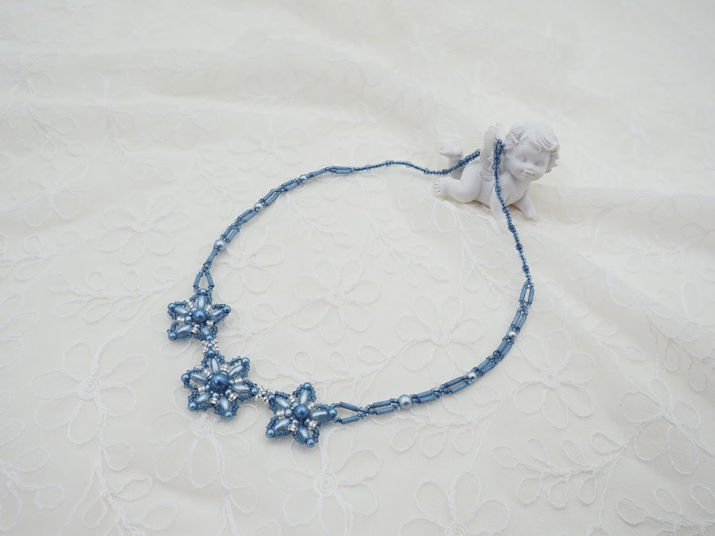 すくも藍キット　「ネモフィラ」　ネックレスの画像