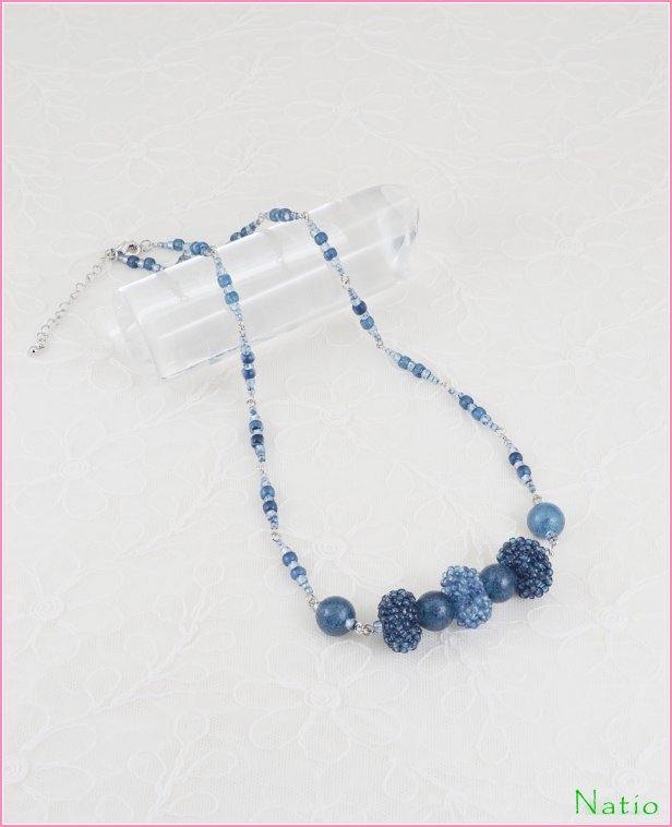 すくも藍キット　「パウダーネックレス」の画像