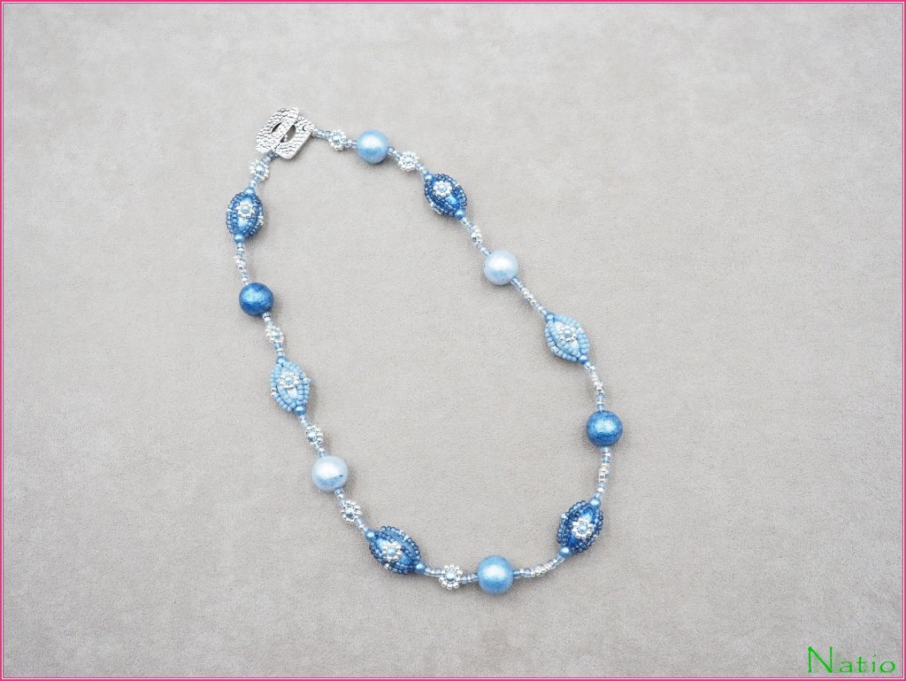 すくも藍キット 「フラワーネックレス」の画像