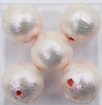 コットンパール 10ｍｍ 紅赤橙 BRo-3 4個入りの画像