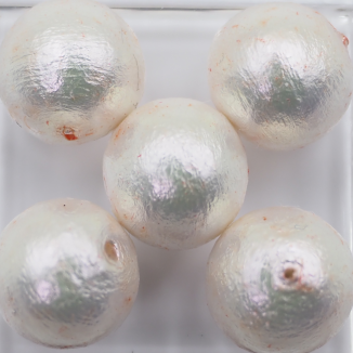 コットンパール 10ｍｍ 紅橙 BOr-3 4個入りの画像