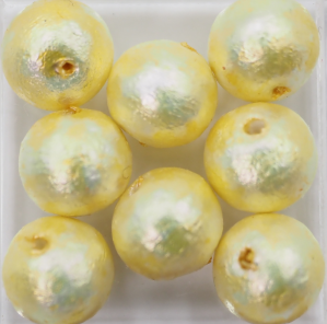 コットンパール 8ｍｍ 花黄 BYe-3 4個入りの画像