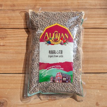 アリサン 有機茶レンズ豆　500gの画像
