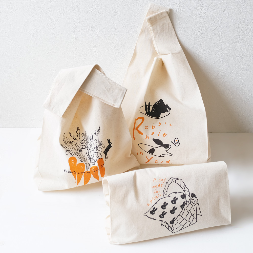 ecobag1100-eb-05（マルシェバッグ兎柄）の画像
