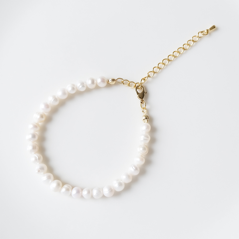 淡水パールのシンプルブレスレットの画像
