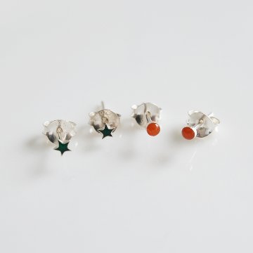 丸と星の4個セットSILVER925ピアスの画像