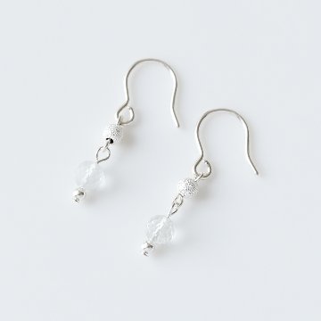 グリーンアメジストにスターダストのボールをセットしたSILVER925ピアスの画像