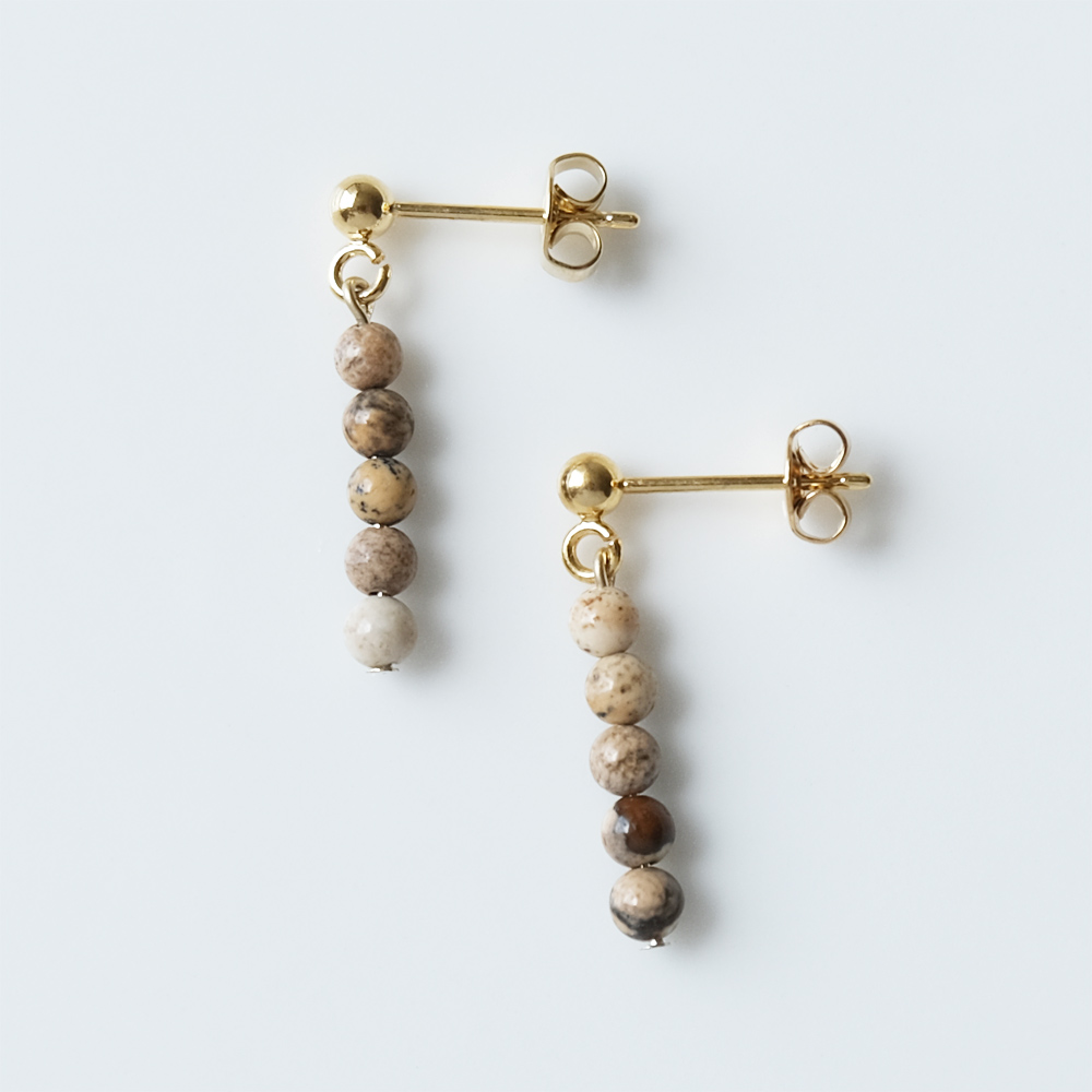 ピクチャージャスパーグラデーションがきれいなピアスの画像