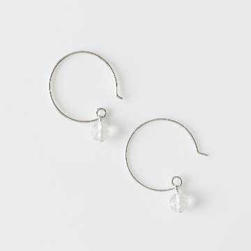 グリーンアメジストが輝くフープSILVER925ピアスの画像