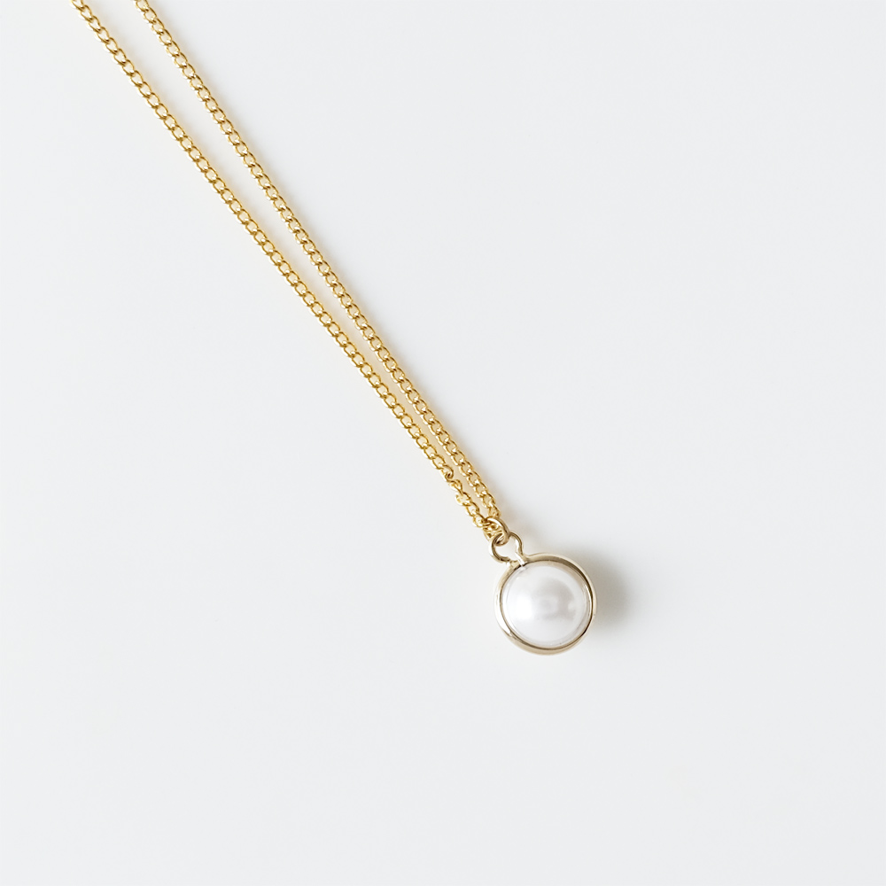 シンプルリングパールのネックレスの画像