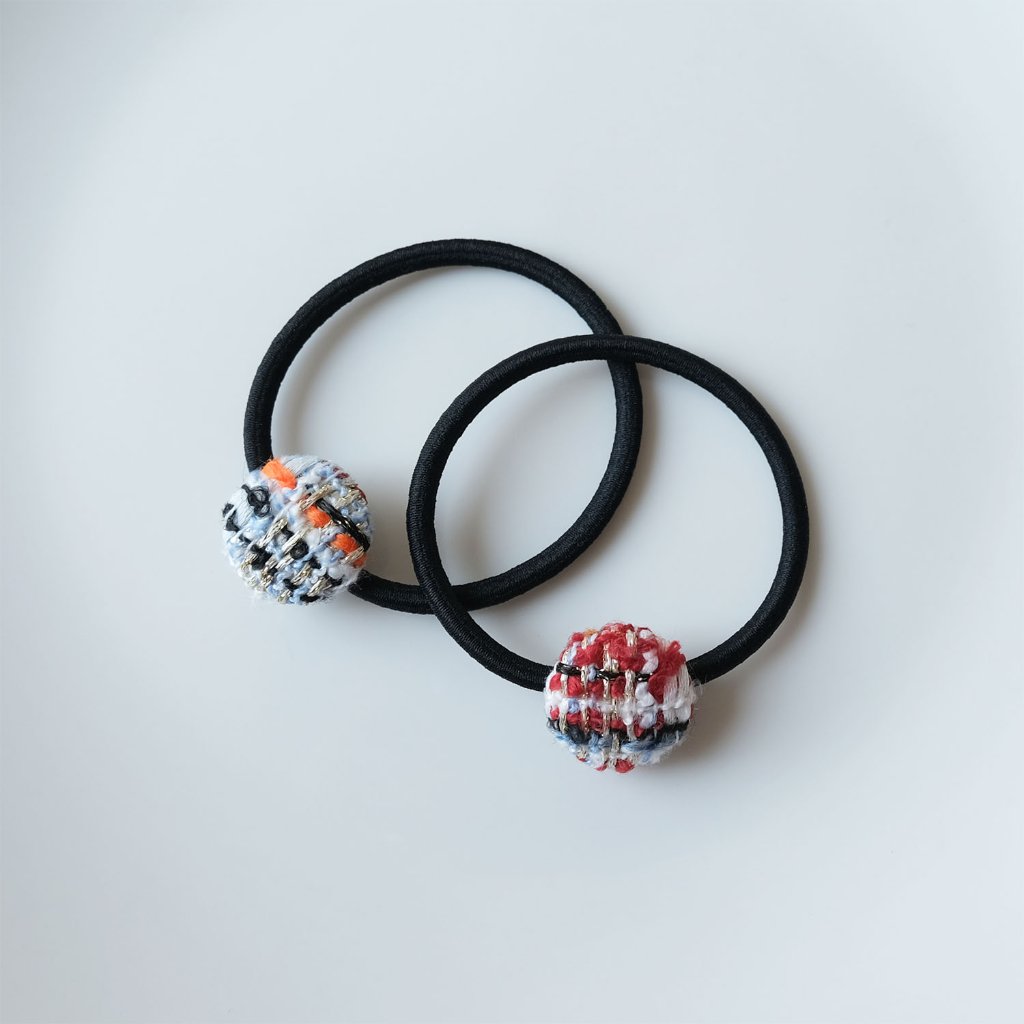 くるみボタンヘアゴムの画像