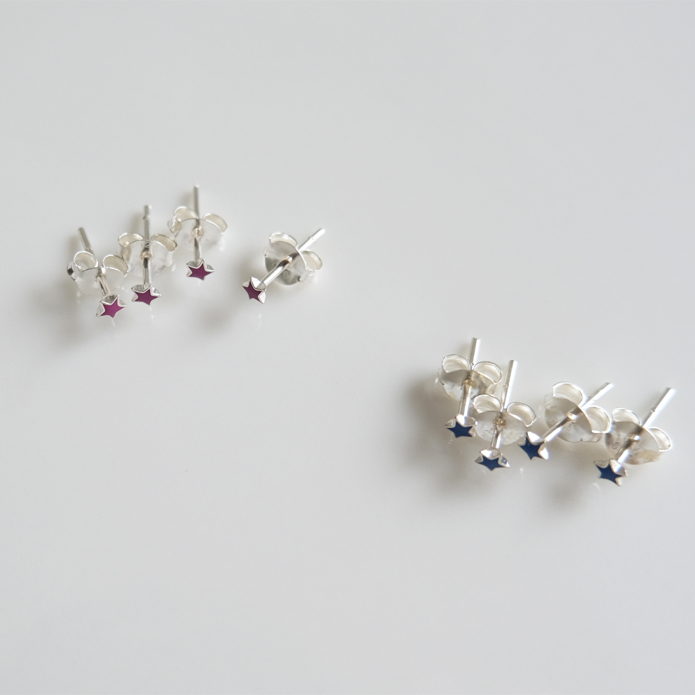 星の4個セットSILVER925ピアスの画像