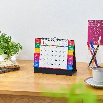 卓上カレンダー カラーインデックス(大)【カラフルなインデックスにカレンダーが掲載／30冊からご注文OK】¥32,802(税込)〜の画像