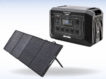 折り畳みソーラーパネル付きポータブル電源の画像