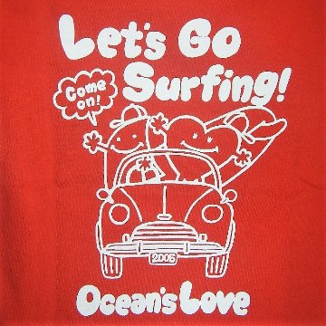【キッズ】Let's Go Surfing Tシャツ レッド画像