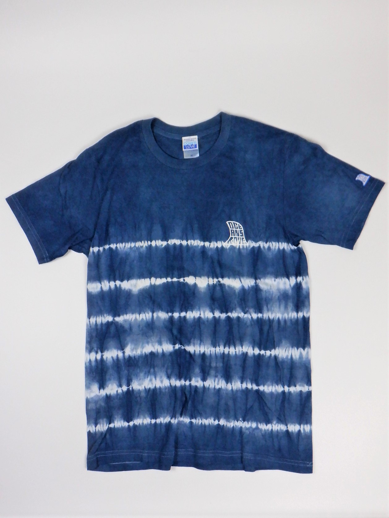 【メンズ】夢屋コラボ藍染Tシャツ 　ボーダー柄画像