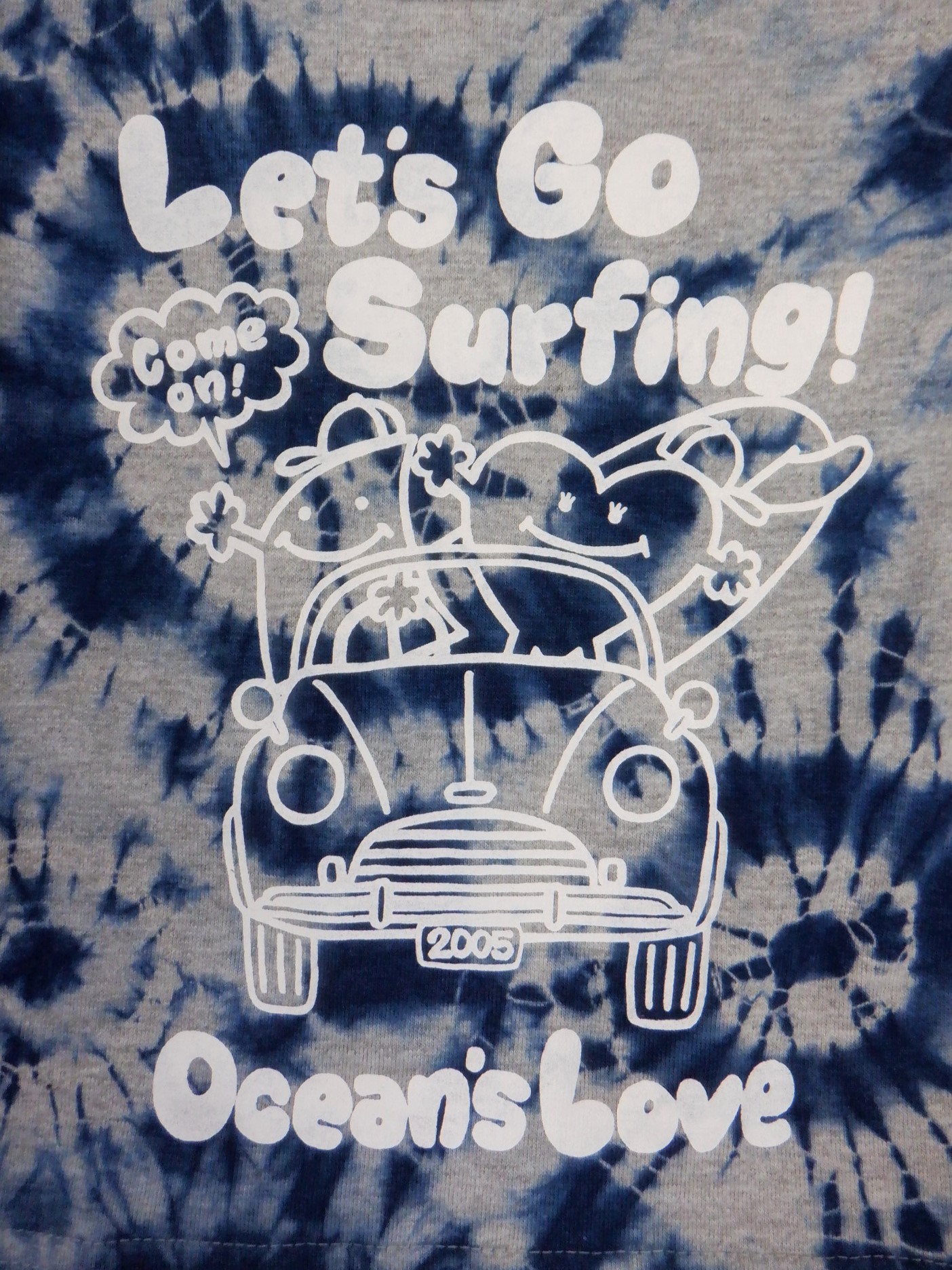 【キッズ】夢屋コラボ藍染Tシャツ　Let's Go Surfing画像