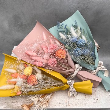 ドライフラワーおまかせ花束 Sサイズ ピンク系の画像