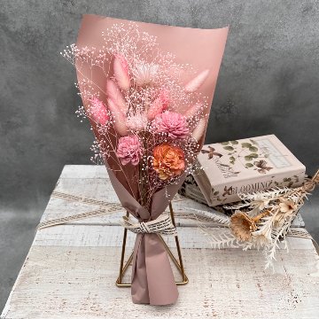 ドライフラワーおまかせ花束 Sサイズ ピンク系の画像