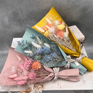 ドライフラワーおまかせ花束 Sサイズ ブルー系の画像