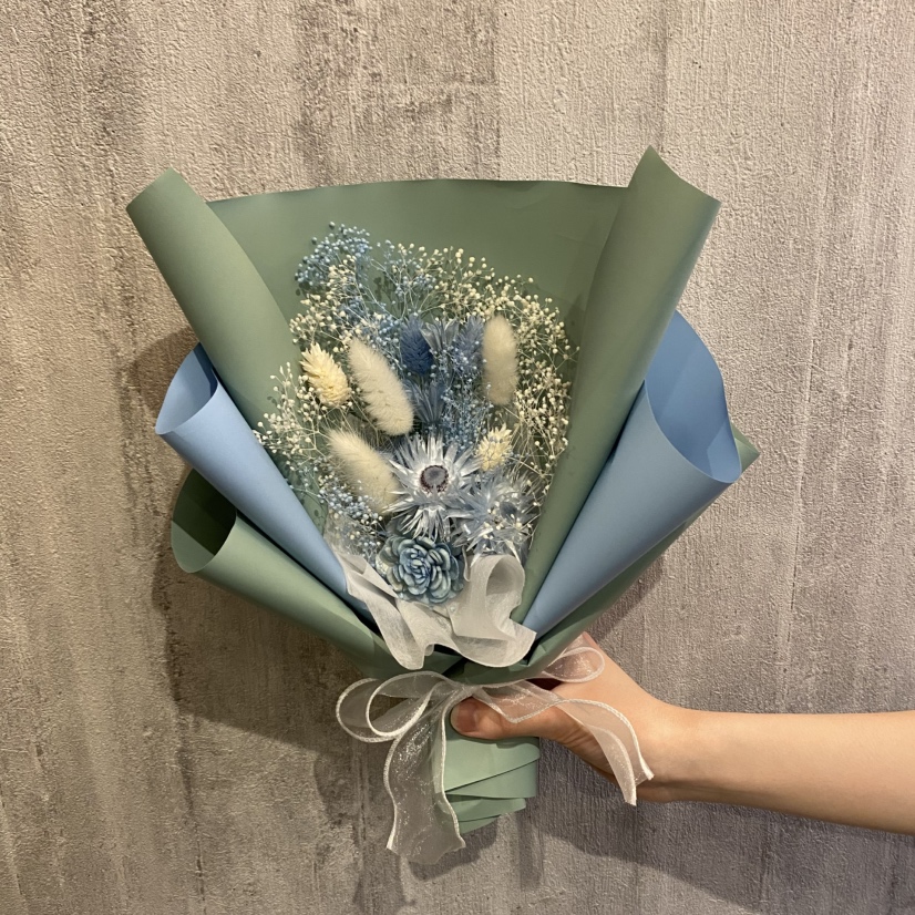 ドライフラワーおまかせ花束 Mサイズ ブルー系の画像