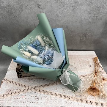 ドライフラワーおまかせ花束 Mサイズ ブルー系の画像