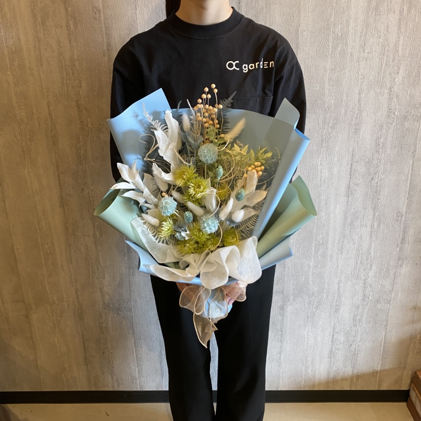 ドライフラワーおまかせ花束 Lサイズ ブルー系の画像