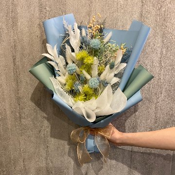 ドライフラワーおまかせ花束 Lサイズ ブルー系の画像