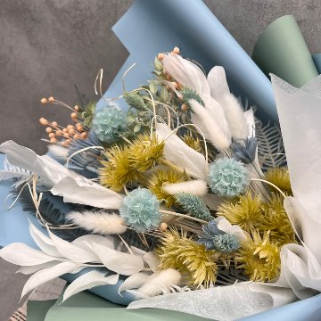 ドライフラワーおまかせ花束 Lサイズ ブルー系の画像