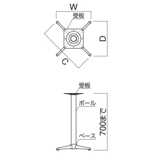 FT-49 ①（Xベース430×430・ポール60φ）の画像