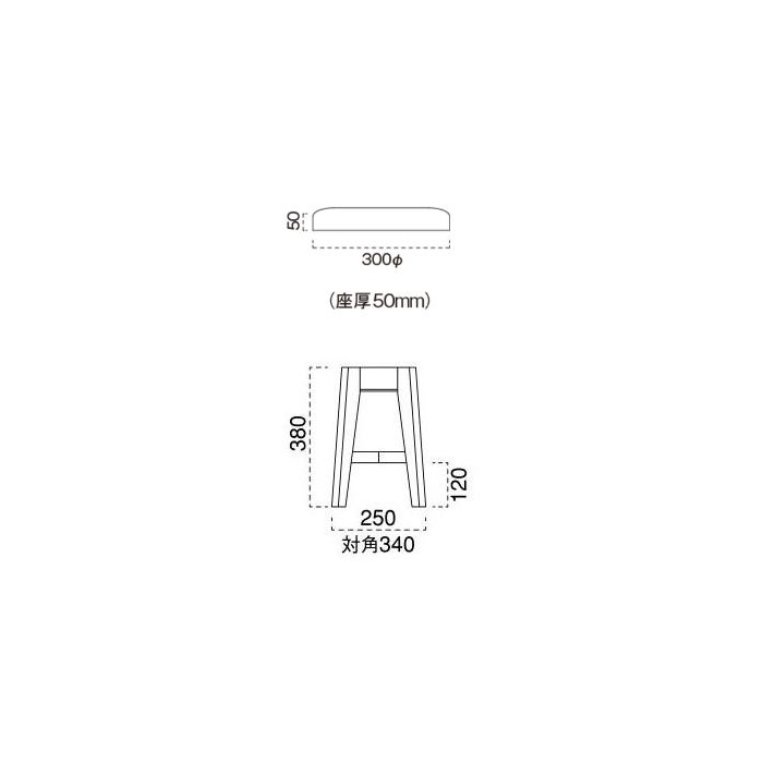 ウリ―+木製椅子Ⅲ脚（SH430mm）の画像