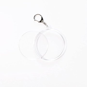 90mm丸型コースター用キーホルダーハメパチ　ナスカン付きの画像